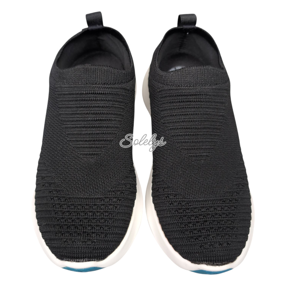 Vessi Everyday Move Slip On Womens 5 Onyx Black White Waterproof DymaTex Sneaker